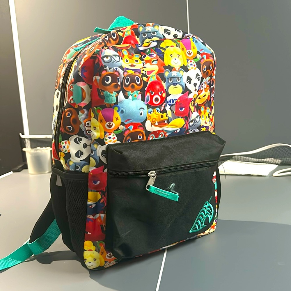 Bioworld Animal crossing characters collage backpack 2 pockets Barely used cond.